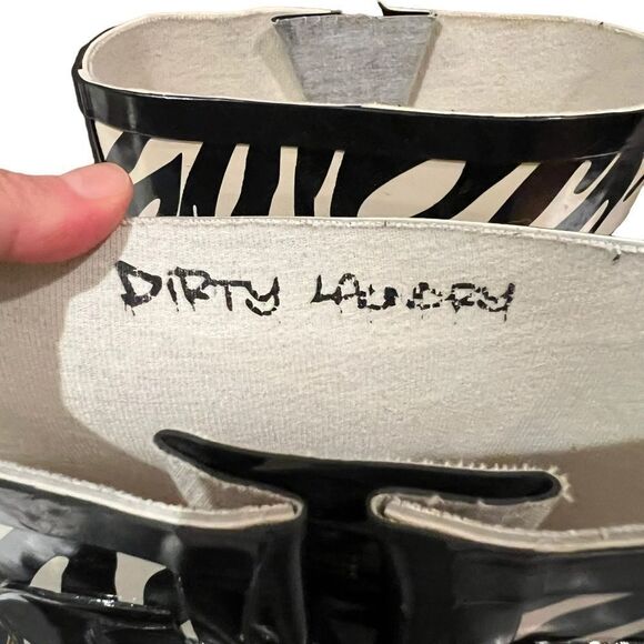 Dirty Laundry Black and White Zebra Print Rain Boots - Picture 2 of 11